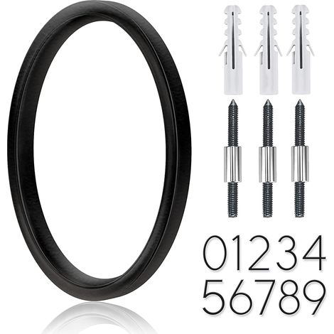 Chiffre Porte Flottant - Acier Inoxydable - 12 7 Cm Hauteur - Fixation Porte - Noir - Chiffre 0 (1/5)