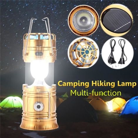 KLVGTIFS PULampe solaire de camping - Or - Rechargeable - 5W - 200-300lm - 100 000 heures de vie (1/4)