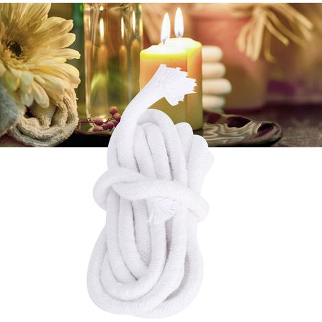 Mecha de vela de algodón natural trenzado, 8 mm x 2 m – Kit para lámpara de aceite y vela DIY (1/5)