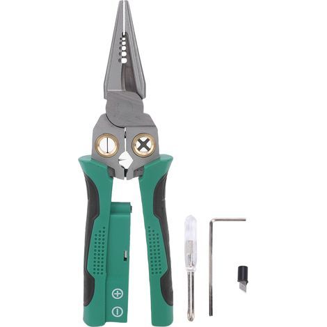 Multifunctional electric pliers - Stripping, crimping, cutting, integrated voltage tester, for electricians (1/5)