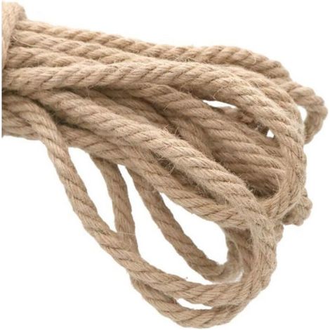 Ficelle Jute Chanvre - 10 mm - 15 M - Décoration Bricolage Jardinage Arbre À Chat - Lot De 1 (1/5)