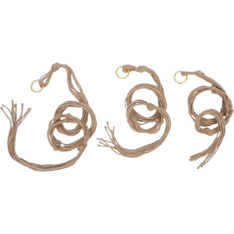 VICASKY Lot de 3 suspensions pour plantes vintage en jute naturel, pots fleurs suspendus. (1/5)