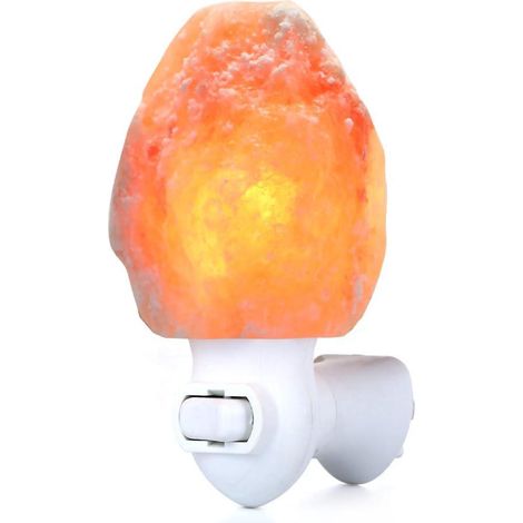 Applique murale en sel de l'Himalaya et cristal naturel - lampe de nuit purificatrice d'air - douille rotative à 360° - ampoule 15 W - naturelle (1/5)