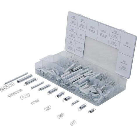 Assortiment de Ressorts de Traction et de Pression 200 pcs - 11 x 3.4 x 22.6 cm - Acier Résistant - Usage Polyva - D-Work (1/5)