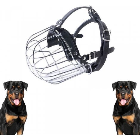 Une muselière argentée pour chiens, de 40 cm de long, pour prévenir les morsures, les ingestions accidentelles et les aboiements. (1/5)