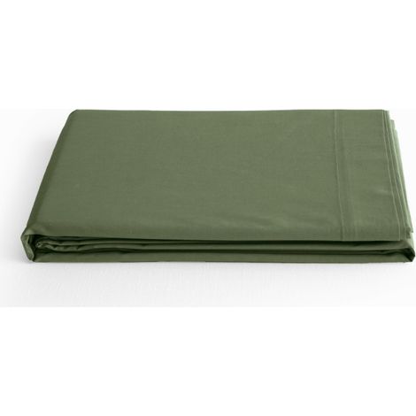 Drap plat percale pur coton peigné longues fibres 80 fils/cm² Vent du sud - Mousse - 270 x 300 cm pour lit King size - Mousse -
