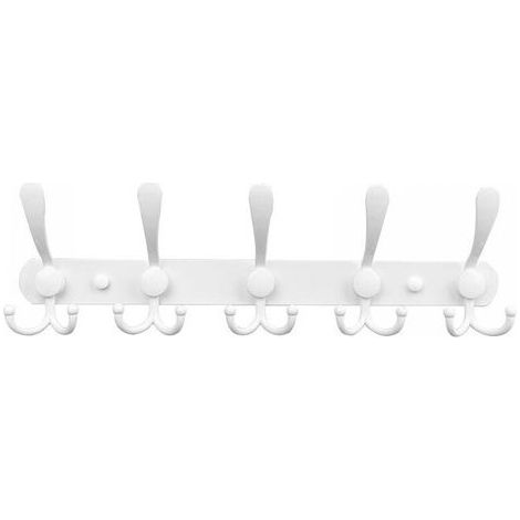 Appendiabiti da Parete in Acciaio Inox, Ganci Appendiabiti a Muro per Cappotti Asciugamani Accappatoi (Bianco, 15 Ganci, 1 pz) (1/5)