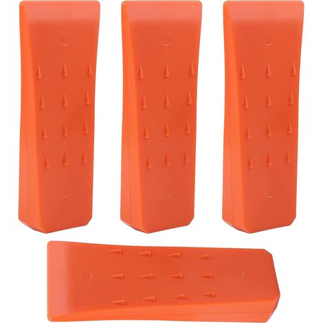 Coin d'abattage pour tronçonneuse - Lot de 4 - Plastique ABS robuste - Contrôle direction chute - Bûcheron et forêt - 15 cm Jaune Orange