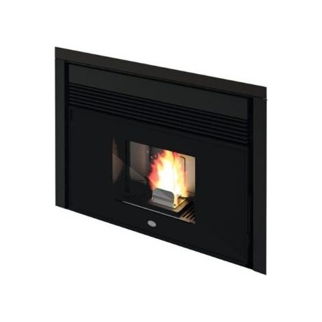 Inserto a pellet per camino Ivo da 9,5 kw nero
