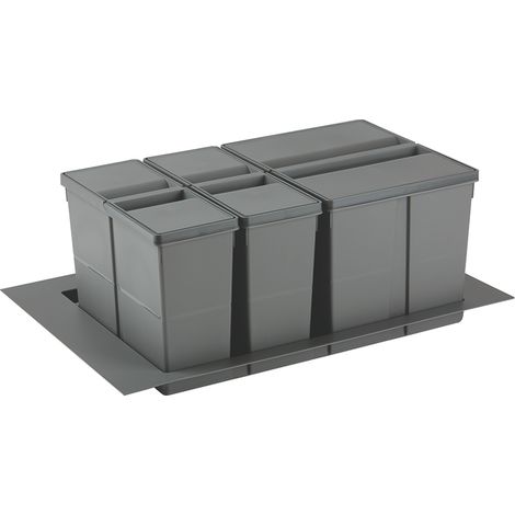 Separatore di rifiuti 9XL System 800mm 1x26l+2x11l grigio SANS MARQUE