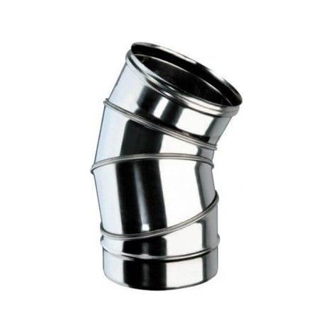 Curva regulable 0°-90° de 4 sectores Ø80 mm en acero inoxidable AISI 316