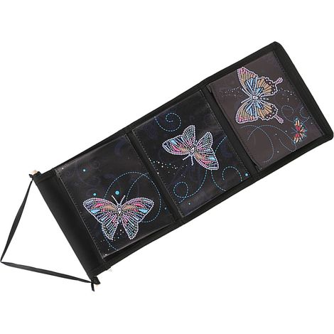 Pochette Murale DIY 3 Compartiments Imperméable à Motif Papillon Diamant pour Chambre (1/5)