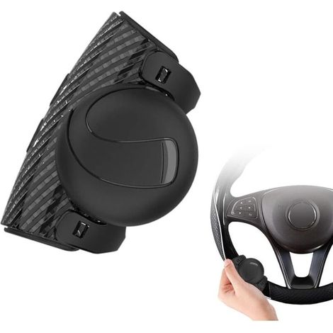 Steering Wheel Knob with Ball Bearing, Removable Steering Wheel Assist, 360° Rotation for Car, Truck, Tractor, Forklift, etc. (Black)-DOU