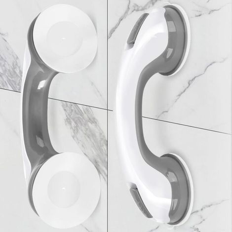 Shower and bath grab bars - Set of 2, 30 cm, with strong suction cups. Balance and safety bar to prevent injuries. Color: elm. - AquaForge (1/5)
