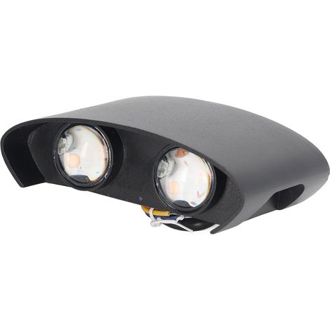 Applique murale LED 4W 3000K lumière chaude étanche en aluminium, éclairage extérieur vers le haut et vers le bas avec abat-jour diffuseur, clé hexagonale 85-265V (1/5)