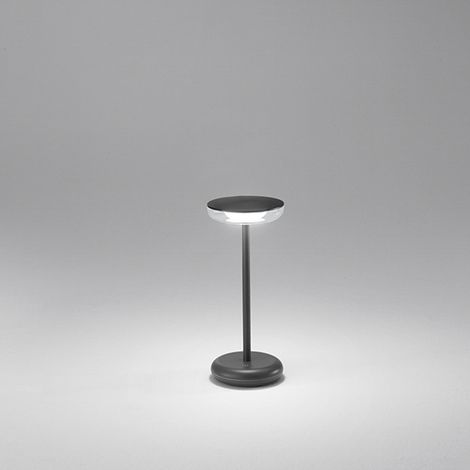 Lampada Tavolo Esterno Moderna Soap Acrilico Grigio Led 2W 3000K