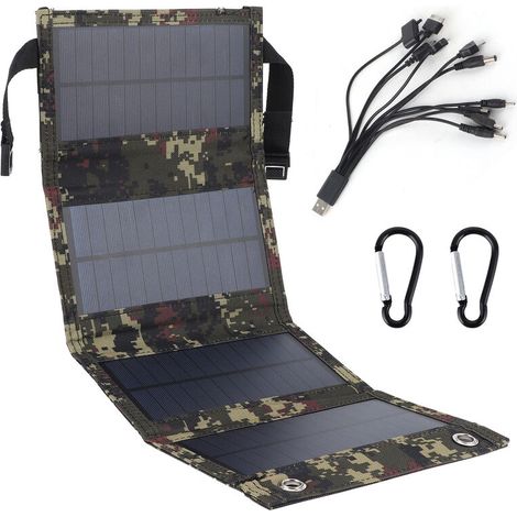 Panneau solaire pliable 20W, chargeur de cellules Portable en silicium monocristallin, sortie USB, étanche IP65 (1/4)