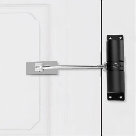 Kit d'ouvre-portes automatiques Ferme-porte à ressort de sécurité Serrure de porte automatique, charnières plus étroites en alliage d'aluminium, charnière à fermeture douce for les clôtures de porte (1/5)