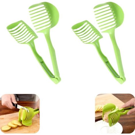 2 pièces de coupe légumes oignons ustensile de cuisine (vert, 18,5 x 7,5 cm) (1/5)