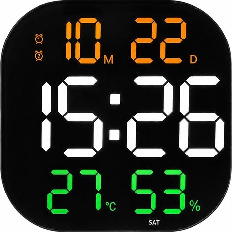 Grande horloge murale LED avec compte à rebours, décorative en acrylique, électronique, pour salon et salle de sport 6632, coque noire, orange, blanc, vert (1/5)