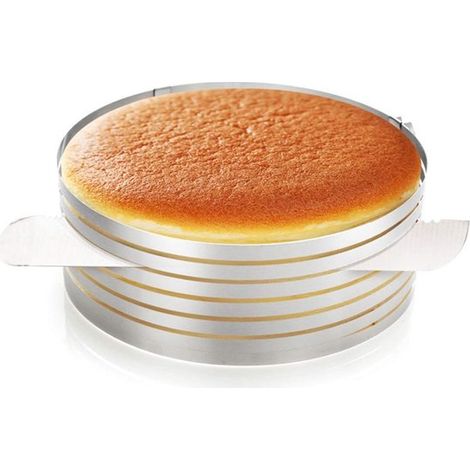 Dailygoods, Cortador de pasteles ajustable, Cortador de pasteles de 16-20 cm, Acero inoxidable, Seguro y duradero, Fácil de limpiar (1/5)