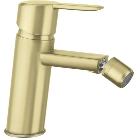 Miscealtore bidet in ottone leva singola finitura oro spazzolato - Stapol