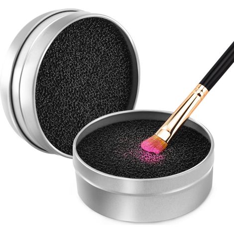 Set di 1 detergente per pennelli da trucco, spugna per pulizia rapida, pennello da trucco, cambio utensile, ombretto colorato, scatola per lavaggio a secco