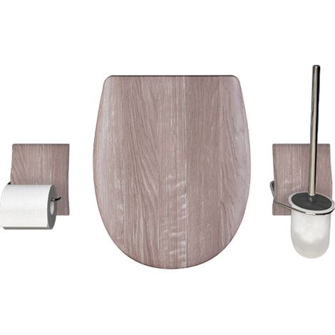 Pack accessoires WC set Olfa "Angora Wood" en descente manuelle (1/3)