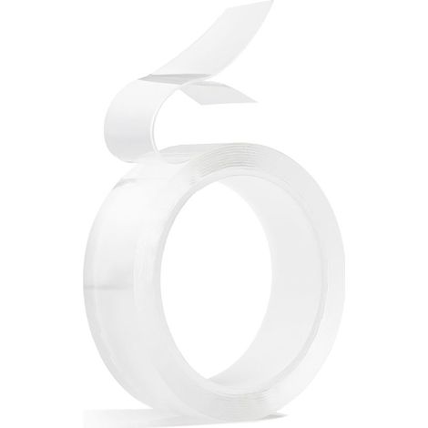 Ruban Adhésif Double Face Extra Fort Transparent Nano Tape 3m, 2 cm Ruban Adhesif Amovible Réutilisable (1/5)