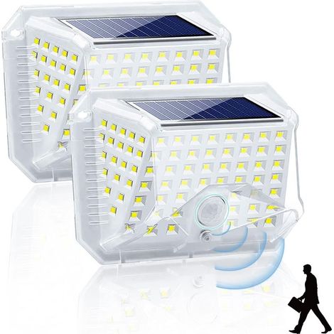 Solar-Außenleuchte mit 90 LEDs, Bewegungsmelder, 270°-Abstrahlwinkel, wasserdicht, kabellos, für Garten und Parkplatz (1/5)