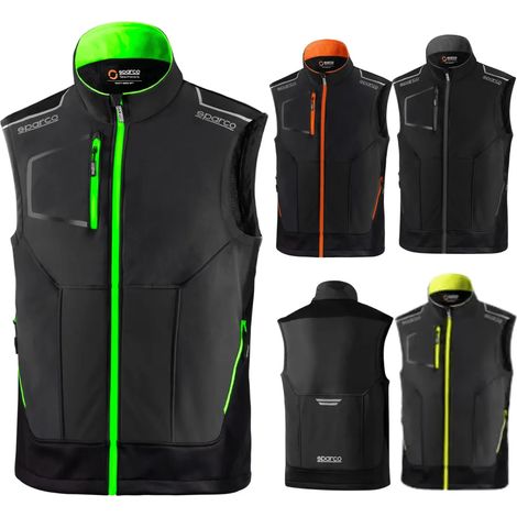 Gilet Tecnico da Lavoro Sparco Illinois Grigio-Giallo 3XL