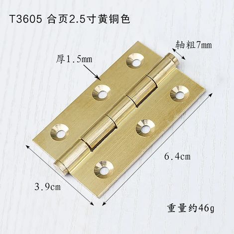 (T3605 Or 64 mm) 4 charnières de porte en laiton antique pour meubles, armoires, tiroirs, boîtes en bois, quincaillerie pour meubles (1/5)