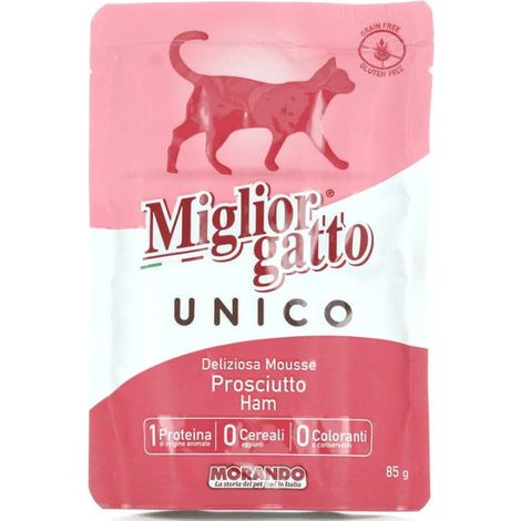 Miglior Gatto Mousse Prosciutto 85g - Cibo Umido per Gatti - Gusto Delicato (1/2)