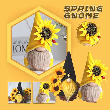 Nain Décoratif - Nain À Abeille En Tissu - Décoration De Printemps Et D'Été Pour Intérieur Jardin - Lot De 2 (1/5)