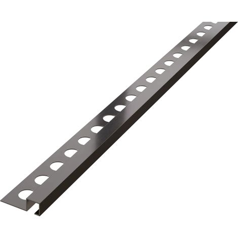 Dekoratives Profil Qs aus Edelstahl für Fliesen 12mm x 2700 - gunmetal (1/5)