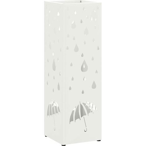 Porte-parapluie avec stockage Blanc 15,5 x 15,5 x 49 cm Métal (1/5)