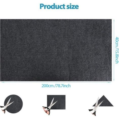Tapis mural autocollant pour chat [40 cm x 200 cm] Planche à gratter pour chat, meuble à griffer, tapis en sisal (1/4)