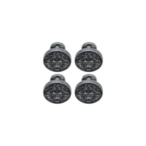 Ede Poignée de porte de placard en alliage avec tête de lion, boucle solide style antique moderne, un seul trou, boucle ronde, 399 pièces, tête de lion, argent antique..DEBUNS (1/5)
