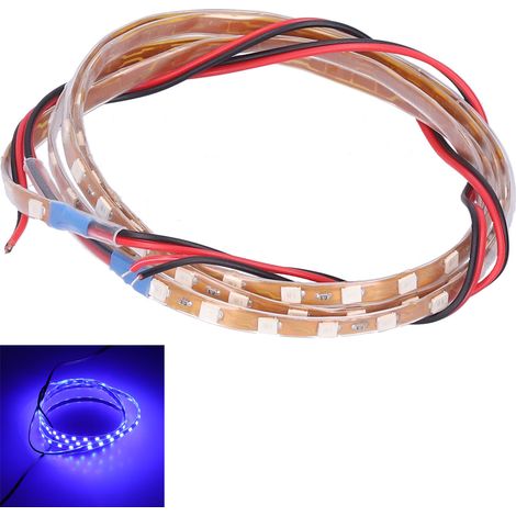 Bande LED 90cm 90 puces lumineuses éclairage d'ambiance décoratif 12V universel pour voiture moto lumière bleue (1/5)