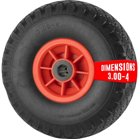 Euro Vanadium – Roue increvable pour brouette 260 mm – Charge 120 kg – Caoutchouc densifié – Pour terrains accidentés et manutention lourde (1/4)