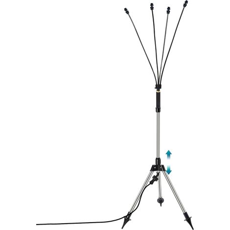 Apex – Brumisateur sur pied réglable 26,4-45,7 pouces – Système de brumisation portable 360° – Conduit d'eau flexible 26 pieds – Pour espaces extérieurs