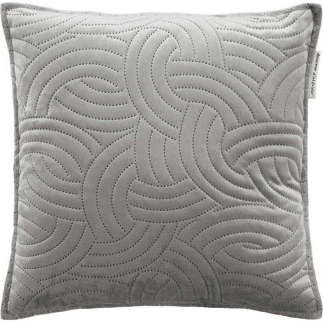 Housse de Coussin Velours Uni "Solange" 40x40cm Gris (1/3)