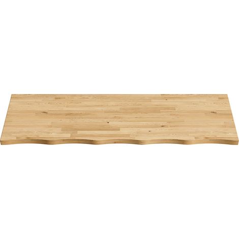 Naturholzplatte 120 cm, welliger Rand, 3,8 cm stark, ohne vorgebohrte Löcher (1/5)