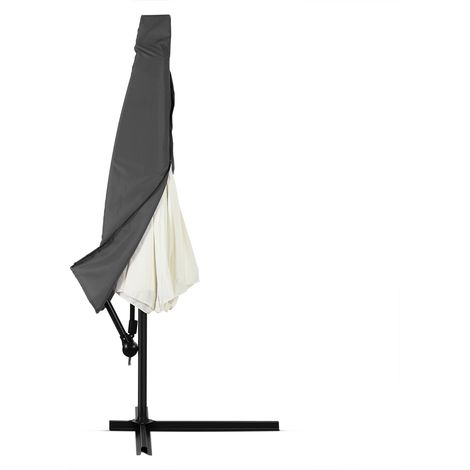 Deuba Sun Parasol Cover Garden Cantilever Umbrella Waterproof Breathable 160 g/m² Polyester Covering  Anthracite, für 3m Schirm (de)