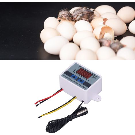 Vente de 2 lots : Contrôleur de température numérique LED XH-W3001 1500 W avec sonde étanche et connecteur rapide, 110-220 V CA (1/5)