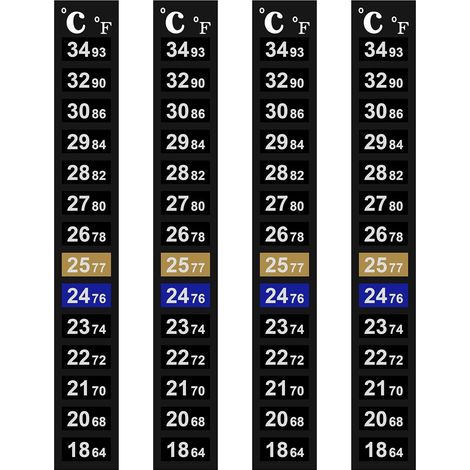 4pcs autocollants de température de l'eau autocollants, Thermomètre numérique d'aquarium, Convient pour la pose de tortues, reptiles et poissons d'ornement (noir) (1/5)