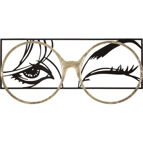 Pannello da parete Eyewear in ferro, sguardo femminile con occhiali