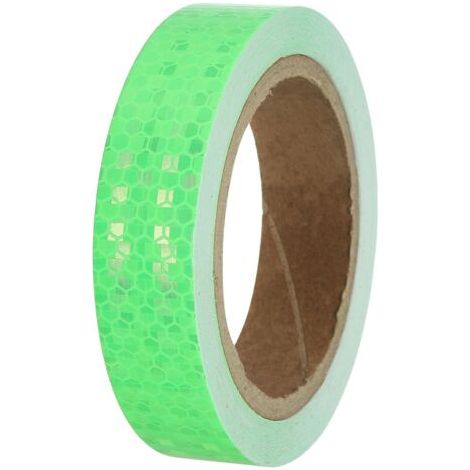 Ruban Réfléchissant, 2 cm x 10 M, Imperméable, Haute Visibilité, Adhésif Autocollant, Bandes de Signalisation Extérieures pour Remorques, Camions, Voitures, Vélos, Vert (1/5)