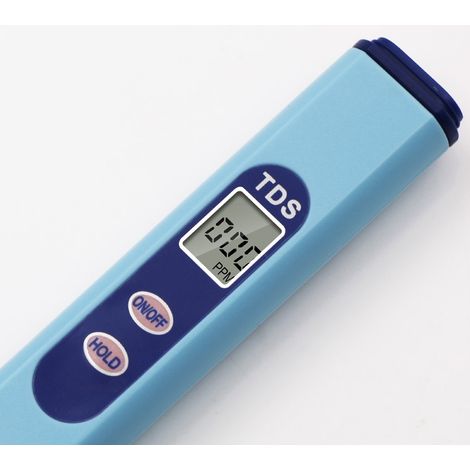 Kaelt - Analyse de la qualité de l'eau de la piscine Stylo de test de valeur TDS Teneur en impuretés minérales Test de l'eau potable Test de la qualité de l'eau Dureté de l'eau 14,2 2,5 1,5 cm bleu (1/5)