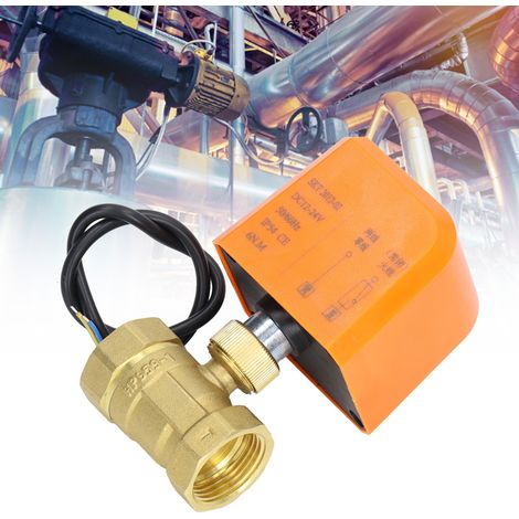 Universelles elektrisches DN25-Zweiwege-Kugelventil, 12-24 V DC, normalerweise geschlossen, zweiadrig. (1/5)